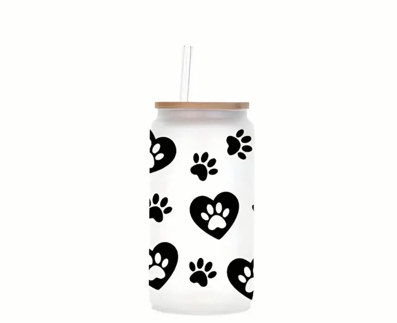 love heart dog paw print decal