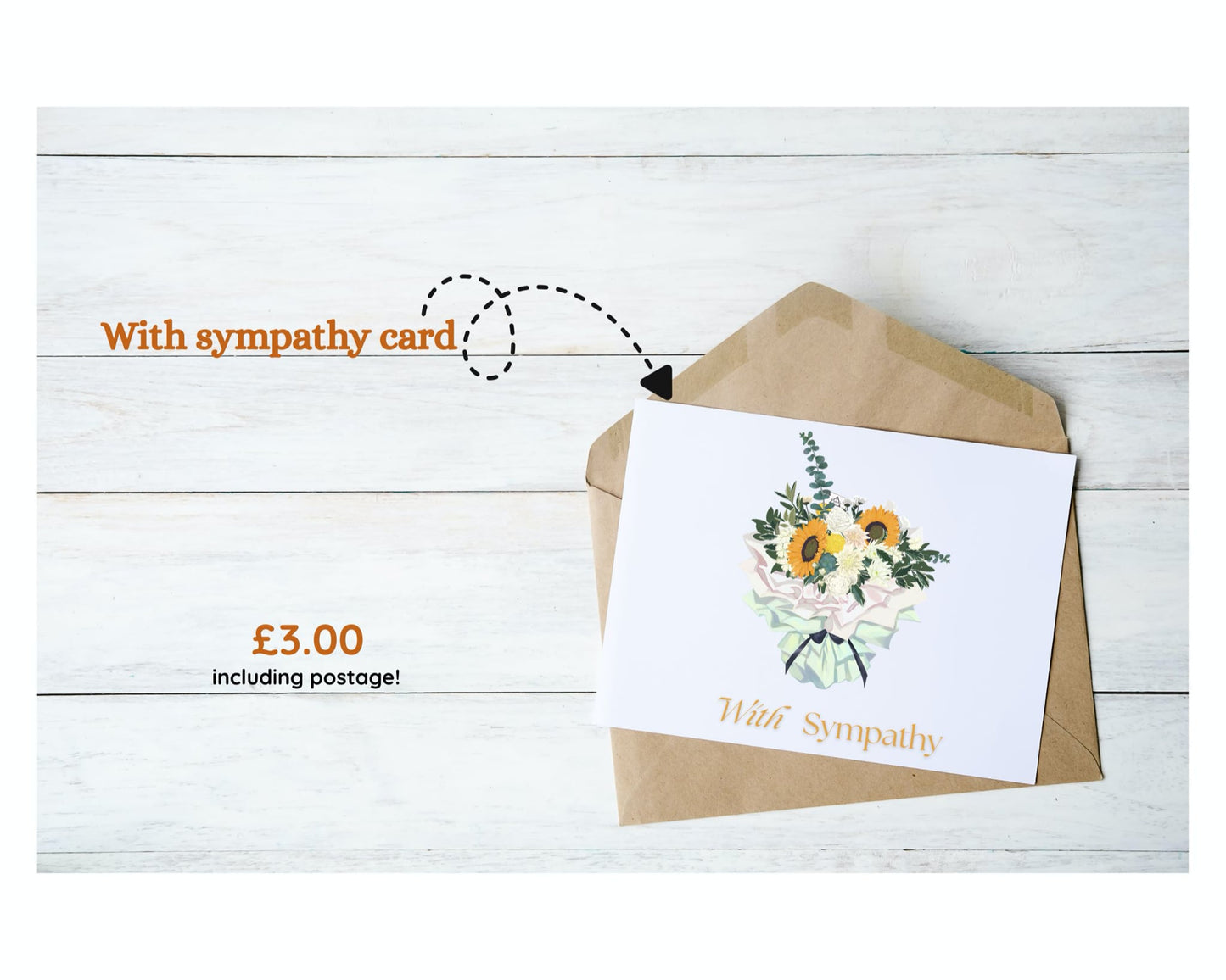 With sympathy card
