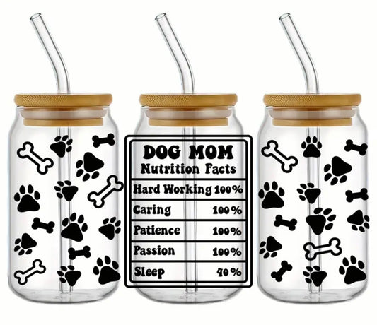dog mom nutrients fact decal