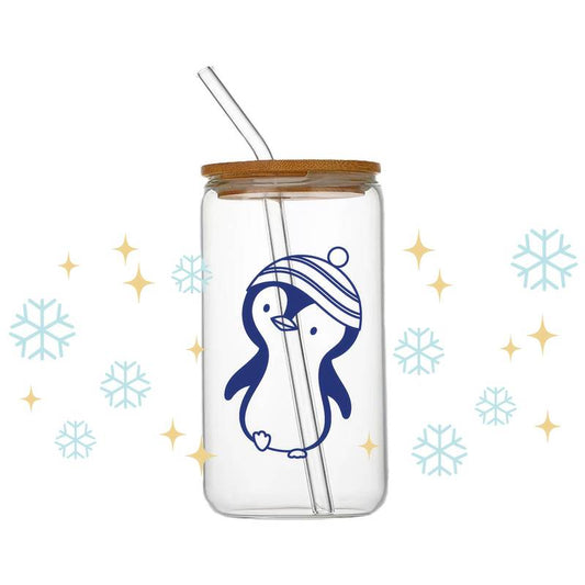 penguin with snow and hat