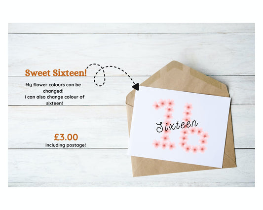 Sweet sixteen birthday card