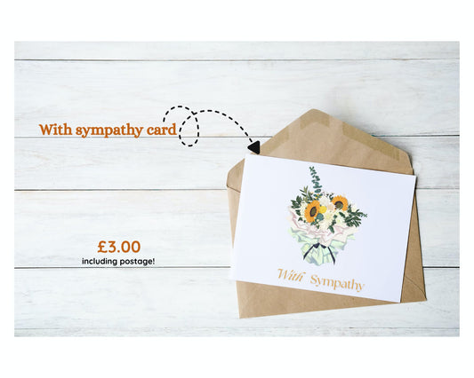 With sympathy card