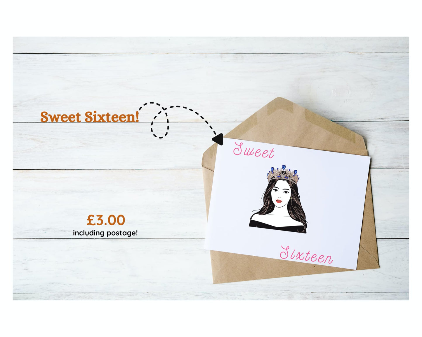 Sweet sixteen girl with crown