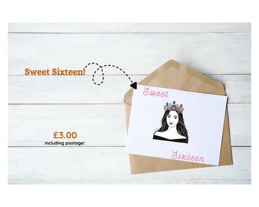 Sweet sixteen girl with crown